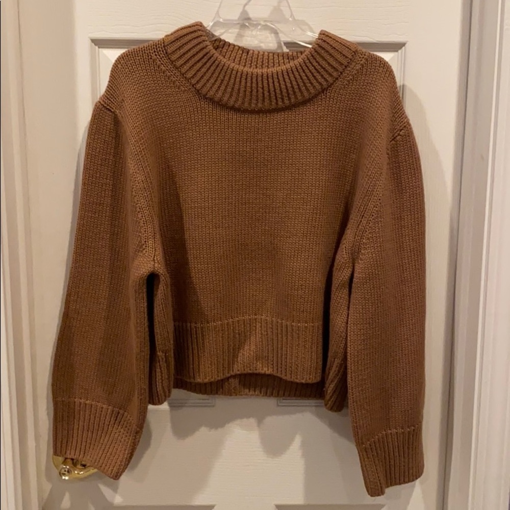 Chunky brown Zara knit, slightly cropped